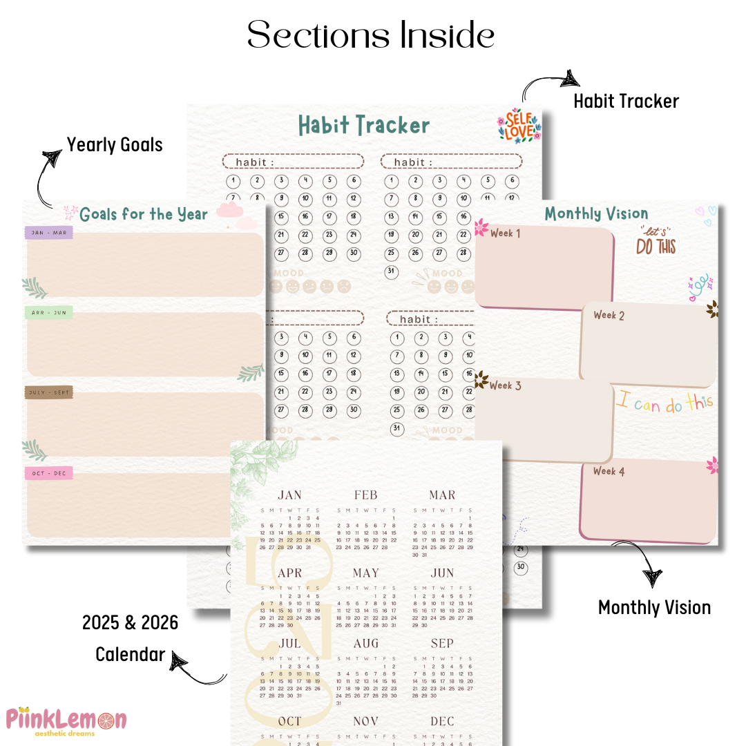 Yearly Planner - "Turning To-Dos into Ta-Das"