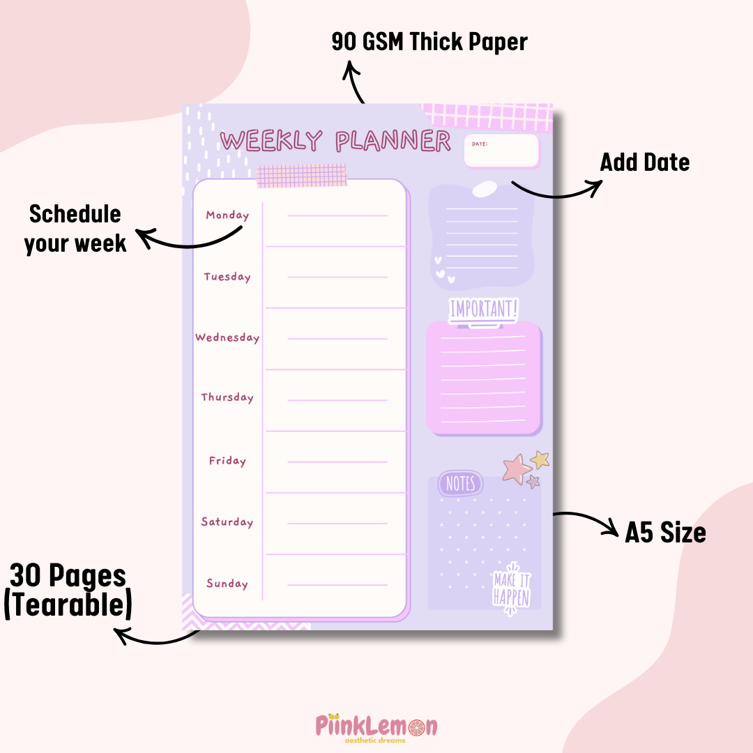 Weekly Planner Sheets : Lavender Weeks