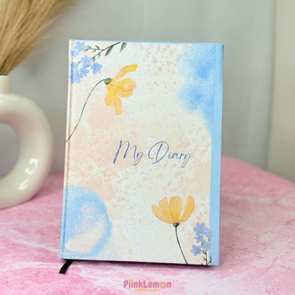 Blue Bloom A5 hardbound diary – aesthetic diary