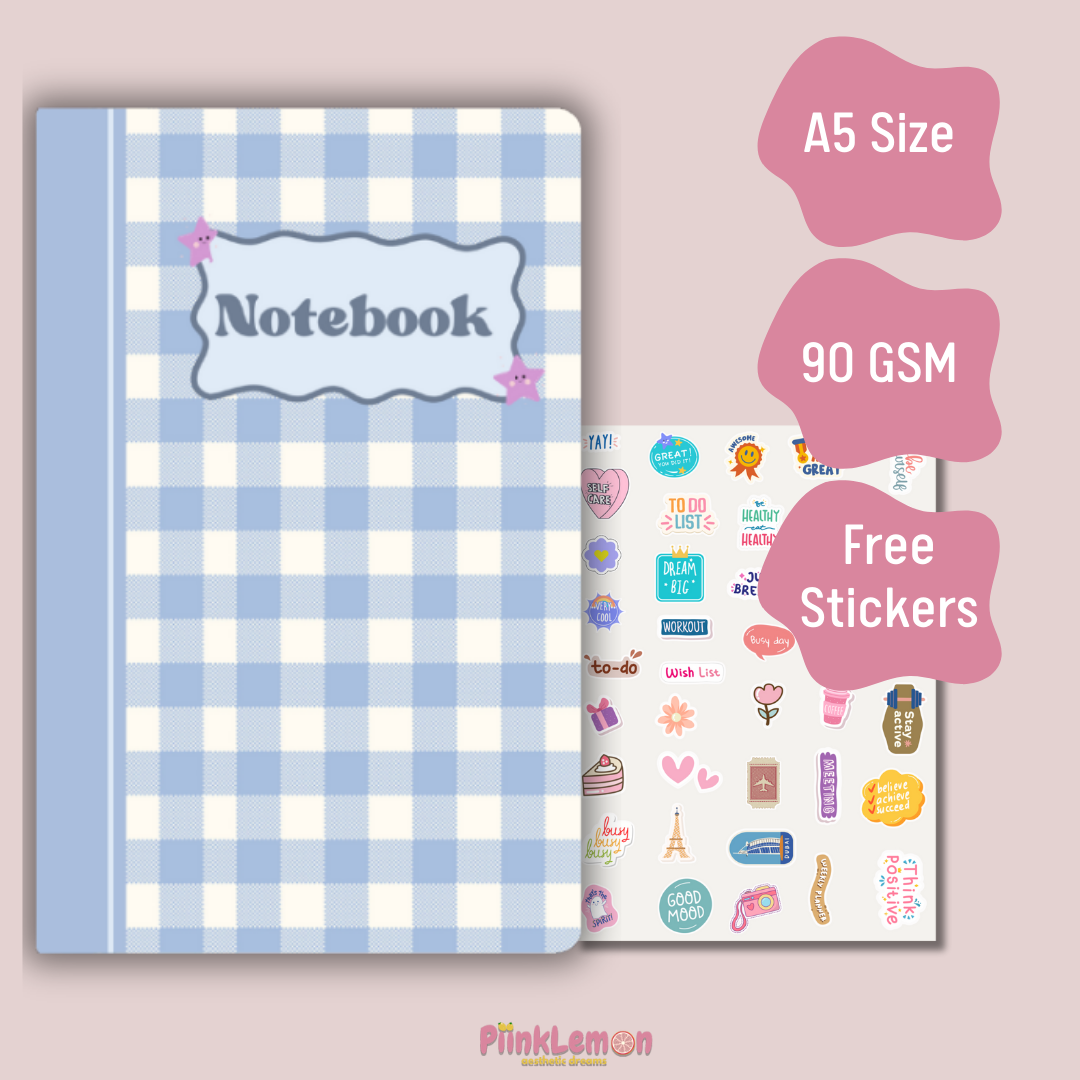 Frosted Checks A5 notebook cover – 2027 planner bundle option