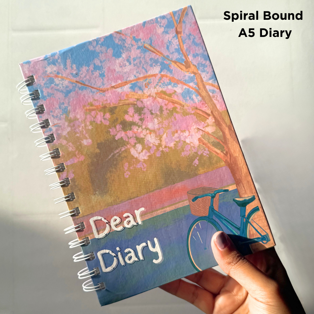A5 Spiral Diary : "Bloom & Ride Diary"