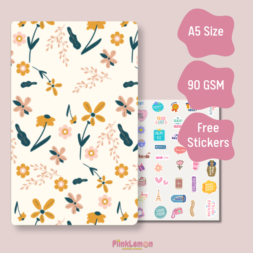Vintage Florals A5 notebook cover – 2027 planner bundle option