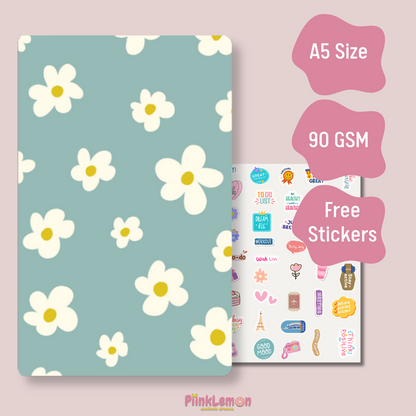 Azure Blooms A5 notebook cover – 2027 planner bundle option