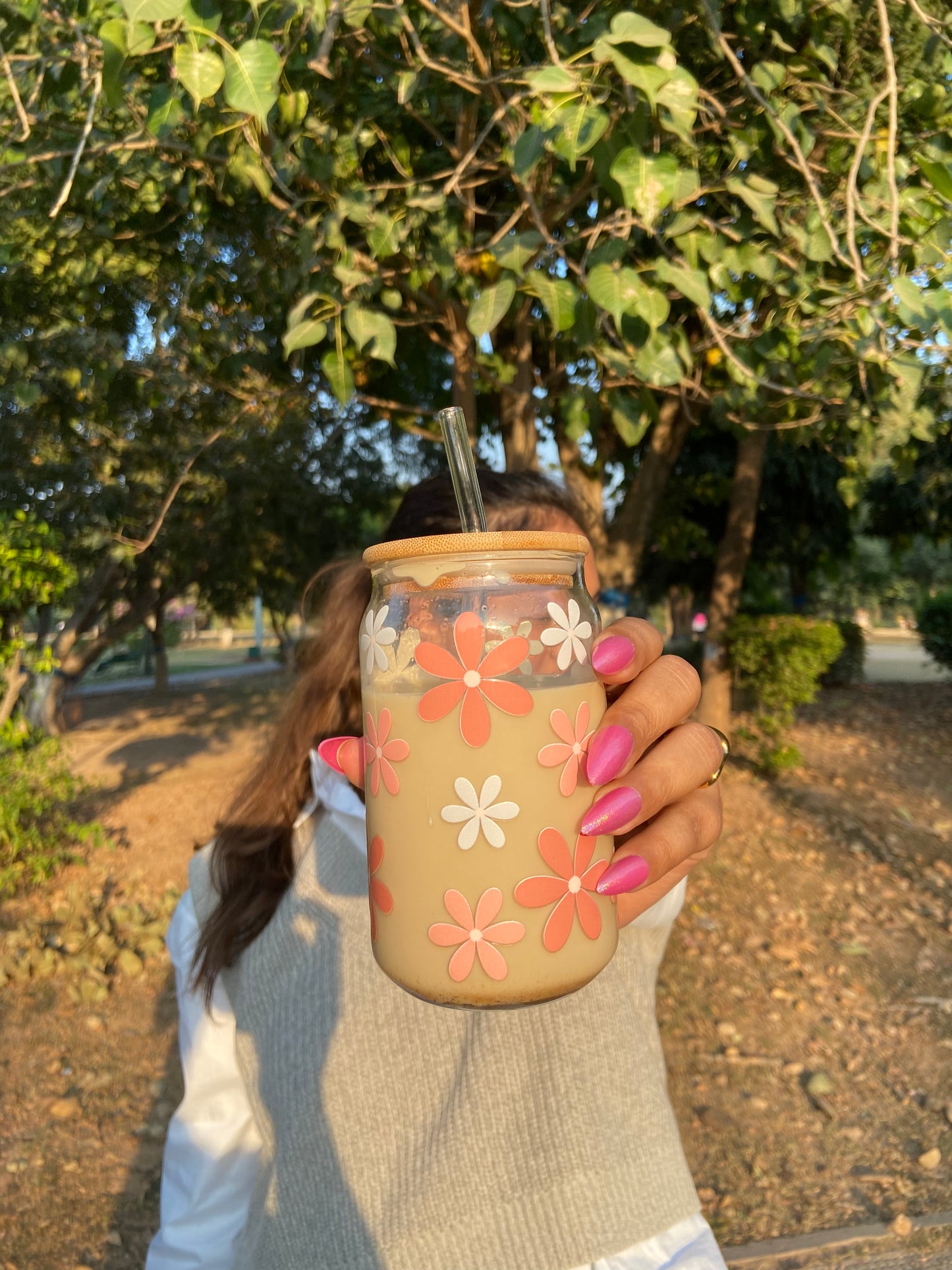 Joy Jar "Beige Blossoms"