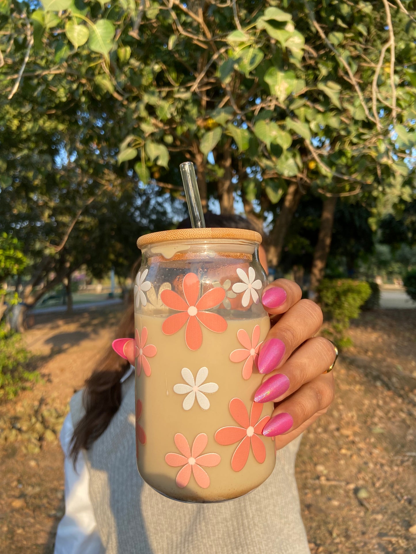 Joy Jar "Beige Blossoms"