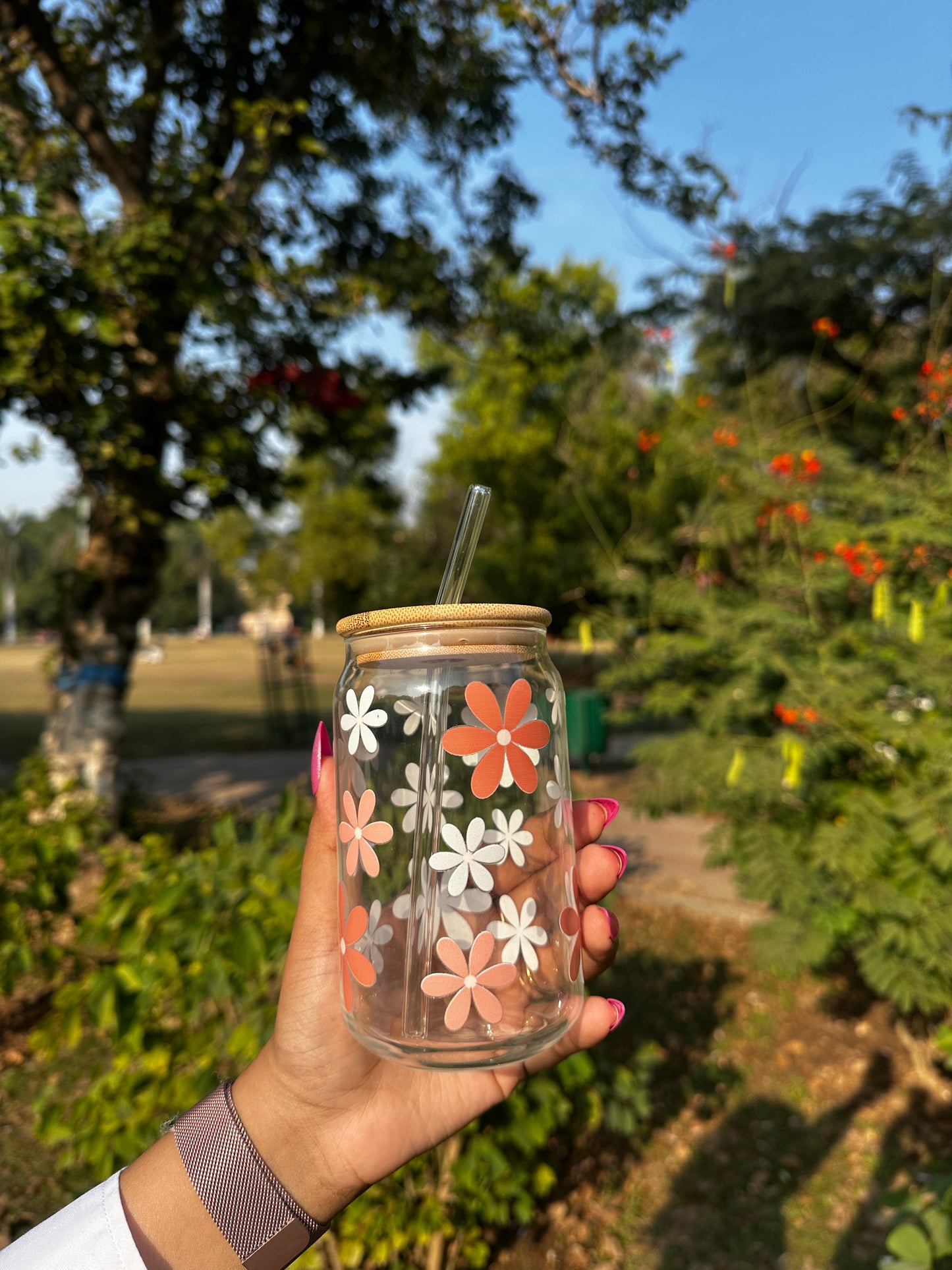 Joy Jar "Beige Blossoms"